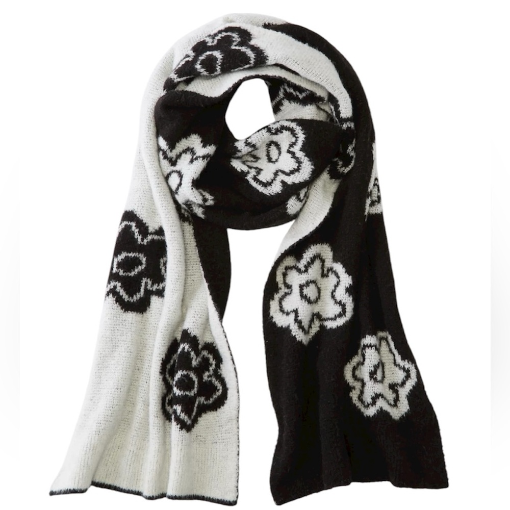 AE American Eagle Wool Blend Oversized Flower / Floral Scarf NWT